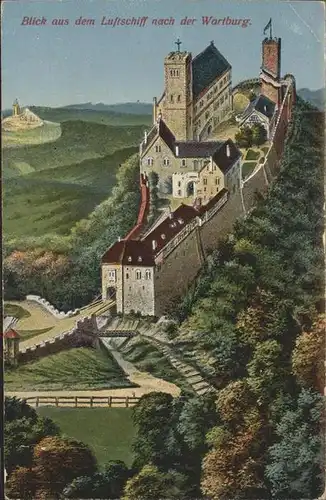 Eisenach Thueringen Wartburg Blick aus Luftschiff Kat. Eisenach