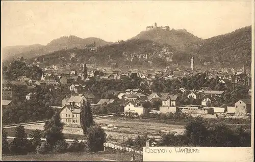 Eisenach Thueringen Panorama mit Wartburg Kat. Eisenach