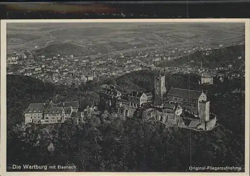 Eisenach Thueringen Panorama mit Wartburg Fliegeraufnahme Kat. Eisenach