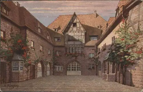 Eisenach Thueringen Wartburg Hof Kuenstlerkarte Kat. Eisenach