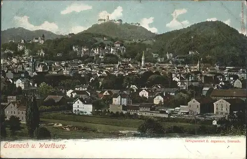 Eisenach Thueringen Panorama mit Wartburg Kat. Eisenach