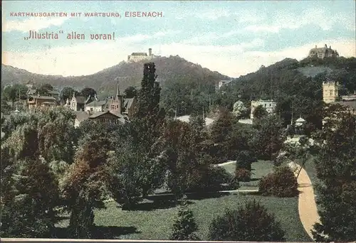 Eisenach Thueringen Karthausgarten mit Wartburg Kat. Eisenach