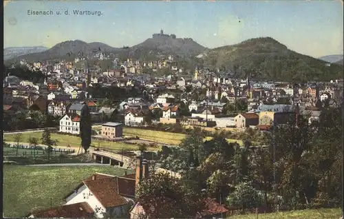 Eisenach Thueringen Panorama mit Wartburg Kat. Eisenach