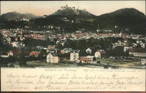 Eisenach Thueringen Panorama mit Wartburg Kat. Eisenach