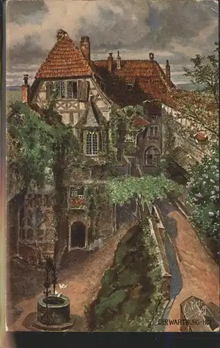 Eisenach Thueringen Wartburg Hof Kuenstlerkarte Kat. Eisenach