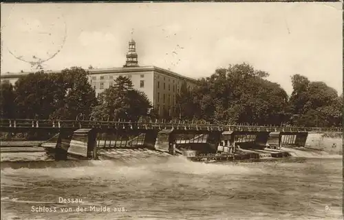 Dessau-Rosslau Schloss von der Mulde aus gesehen / Dessau-Rosslau /Anhalt-Bitterfeld LKR