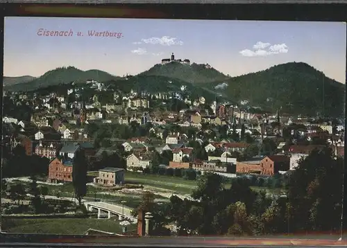 Eisenach Thueringen Panorama mit Wartburg Kat. Eisenach