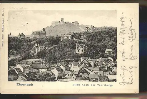 Eisenach Thueringen Blick zur Wartburg Kat. Eisenach