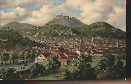 Eisenach Thueringen Panorama mit Wartburg Kat. Eisenach