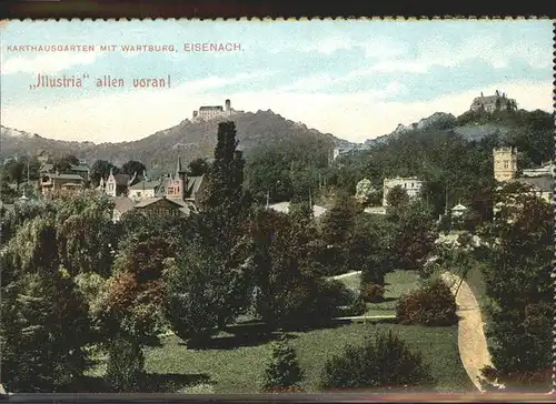 Eisenach Thueringen Karthausgarten mit Wartburg Kat. Eisenach