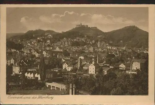 Eisenach Thueringen Panorama mit Wartburg Kat. Eisenach
