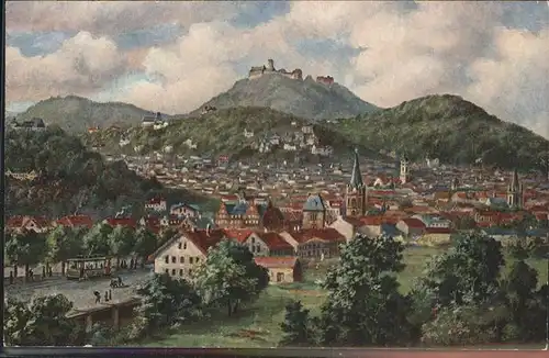 Eisenach Thueringen Panorama mit Wartburg Kat. Eisenach