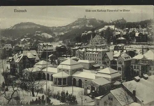 Eisenach Thueringen Blick vom Kurhaus Fuerstenhof im Winter Kat. Eisenach