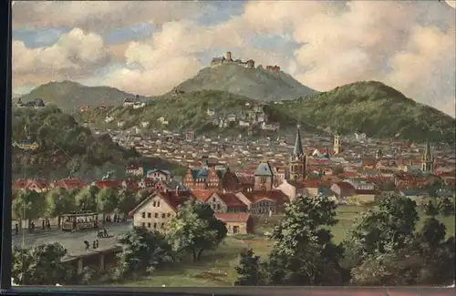 Eisenach Thueringen Panorama mit Wartburg Kat. Eisenach