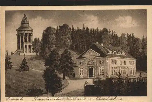 Eisenach Thueringen Burschenschafts Denkmal und Burschenhaus Kat. Eisenach