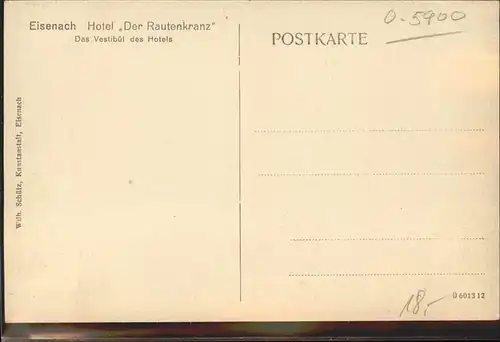 Eisenach Thueringen Hotel Der Rautenkranz Vestibuel Kat. Eisenach