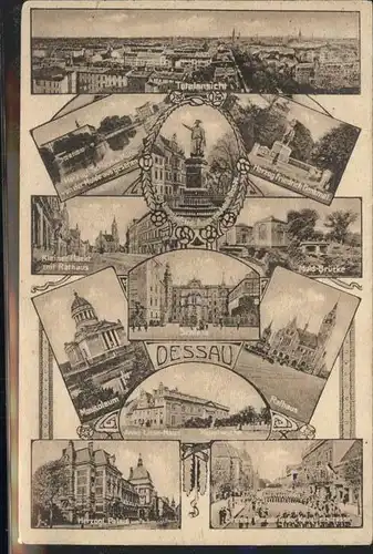 Dessau-Rosslau Gesamtansicht mit Sehenswuerdigkeiten in Dessau / Dessau-Rosslau /Anhalt-Bitterfeld LKR