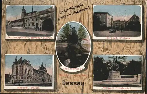 Dessau-Rosslau Schlossplatz Herzogl Schloss und Palais Denkmal Friedrich I / Dessau-Rosslau /Anhalt-Bitterfeld LKR
