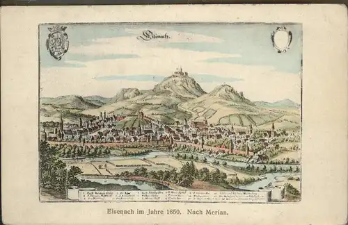 Eisenach Thueringen Eisenach im Jahre 1650 Kuenstlerkarte Kat. Eisenach