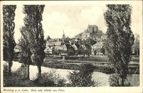 Marburg Lahn Blick auf Schloss von Osten Kat. Marburg