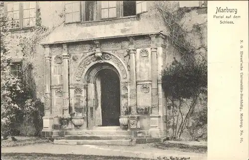 Marburg Lahn Portal auf dem Schloss Kat. Marburg