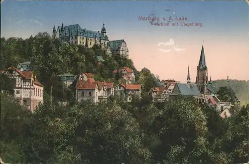 Marburg Lahn Schloss mit Umgebung Kat. Marburg