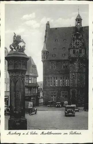 Marburg Lahn Marktbrunnen am Rathaus Kat. Marburg