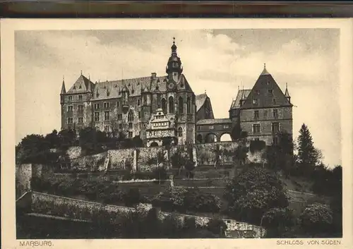 Marburg Lahn Schloss von Sueden Kat. Marburg