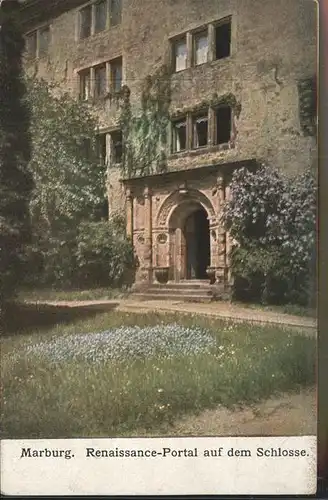 Marburg Lahn Renaissance Portal auf dem Schloss Kat. Marburg