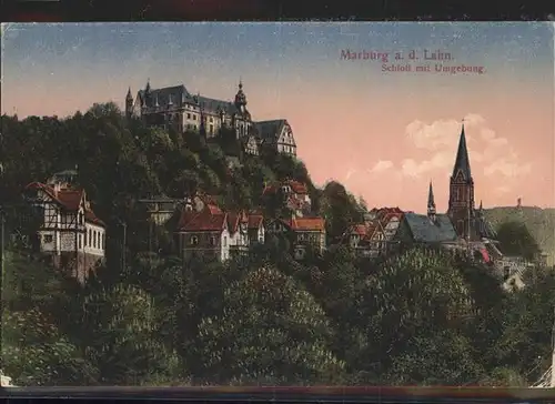 Marburg Lahn Schloss mit Umgebung Kat. Marburg