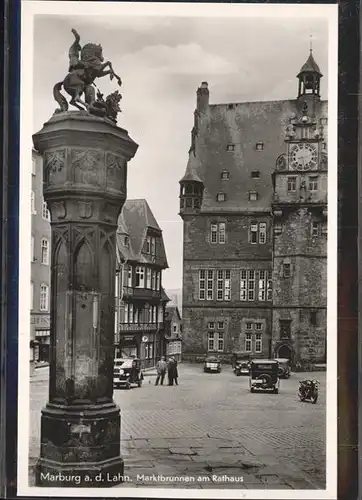 Marburg Lahn Marktbrunnen am Rathaus Kat. Marburg