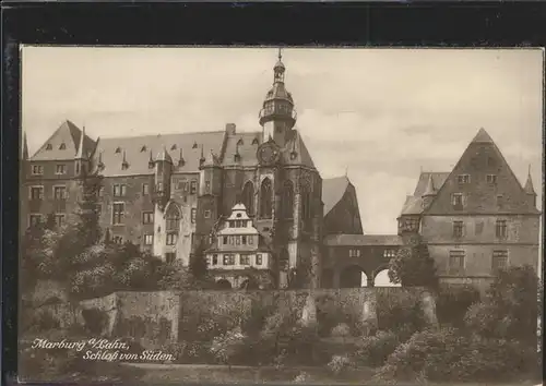 Marburg Lahn Schloss von Sueden Kat. Marburg