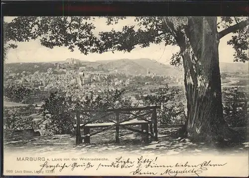 Marburg Lahn Blick von der Weintrautseiche Kat. Marburg