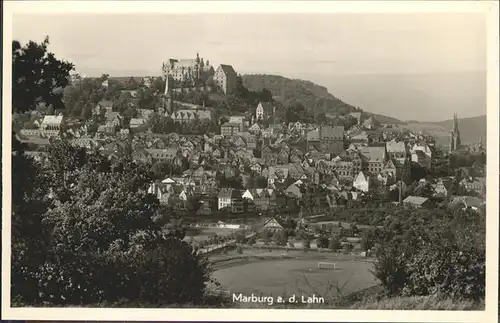 Marburg Lahn Panorama mit Schloss Kat. Marburg