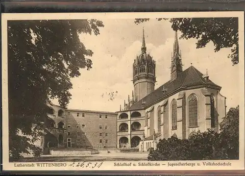 Wittenberg Lutherstadt Schlosshof und Schlosskirche / Wittenberg /Wittenberg LKR