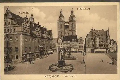 Wittenberg Lutherstadt Marktplatz mit Rathaus und Stadtkirche Feldpost / Wittenberg /Wittenberg LKR