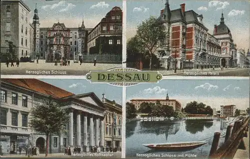 Dessau-Rosslau Herzogl Schloss Palais Hoftheater und Muehle / Dessau-Rosslau /Anhalt-Bitterfeld LKR