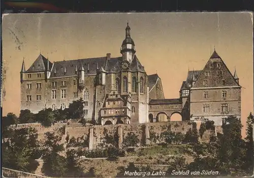 Marburg Lahn Schloss von Sueden Kat. Marburg