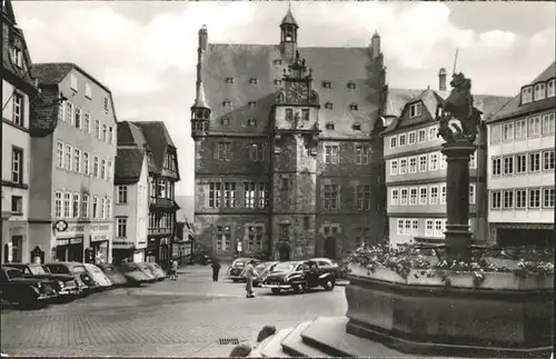 Marburg Lahn Marktplatz mit Rathaus Kat. Marburg