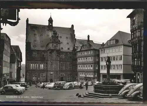 Marburg Lahn Marktplatz mit Rathaus Kat. Marburg