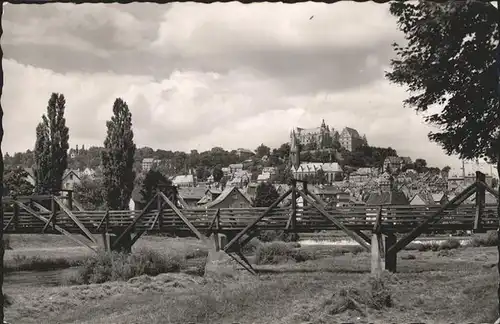 Marburg Lahn Blick zum Schloss Kat. Marburg