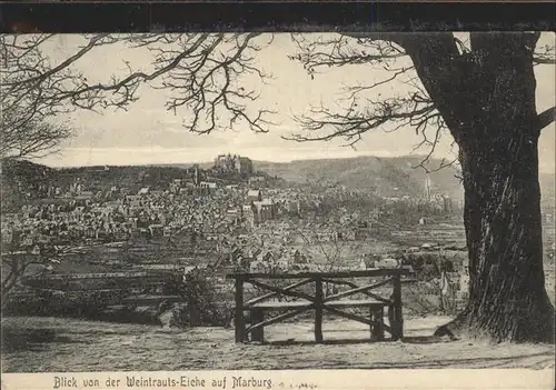 Marburg Lahn Blick von der Weintrautseiche Kat. Marburg