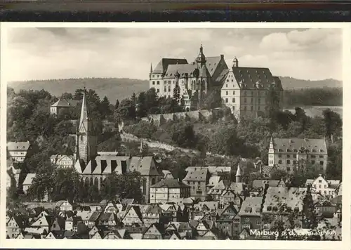 Marburg Lahn Schloss mit Umgebung Kat. Marburg