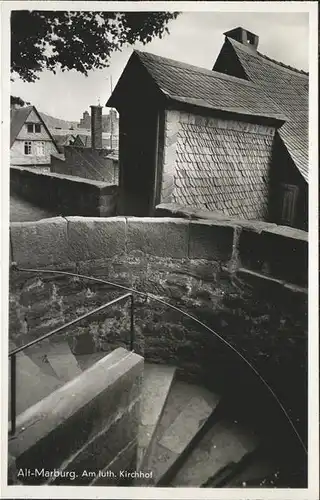 Marburg Lahn Aufgang am luth Kirchhof Kat. Marburg