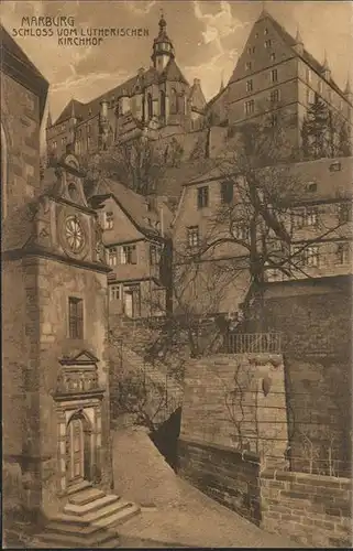 Marburg Lahn Schloss vom luth Kirchhof Kat. Marburg
