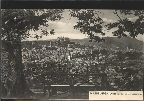 Marburg Lahn Blick von der Weintrautseiche Kat. Marburg