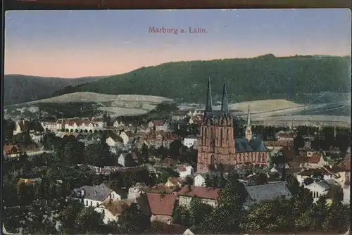 Marburg Lahn Panorama mit Kirche Feldpost Kat. Marburg