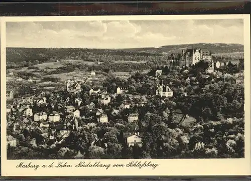 Marburg Lahn Nordhang vom Schlossberg Kat. Marburg