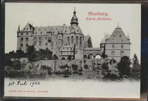 Marburg Lahn Schloss Suedseite Kat. Marburg