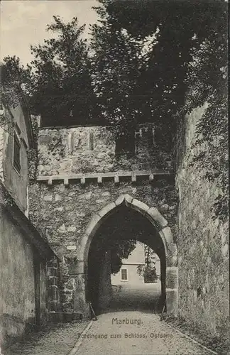 Marburg Lahn Schlosstor Ostseite Kat. Marburg